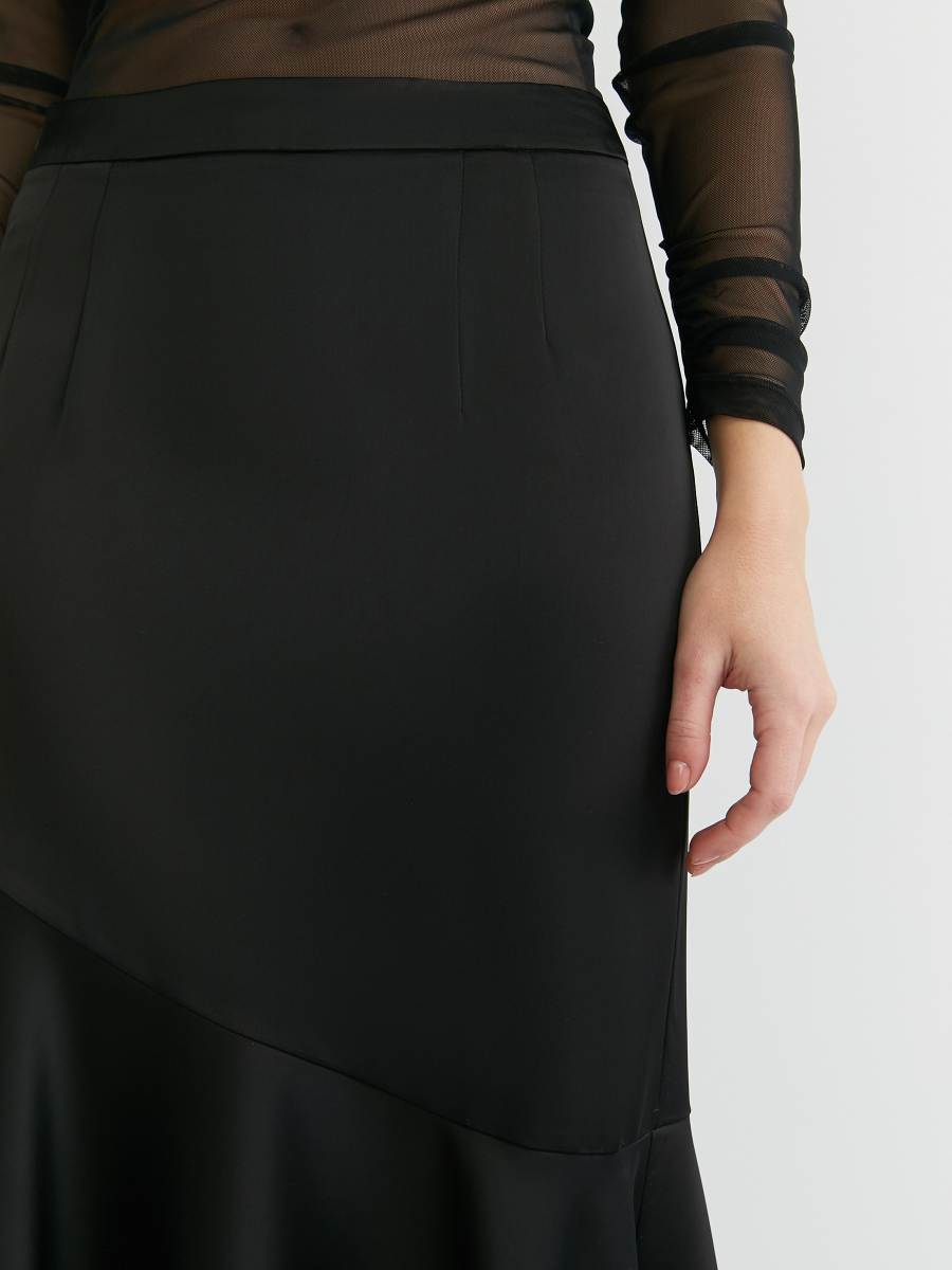 Ассиметричная плиссированная  юбка-карандаш 